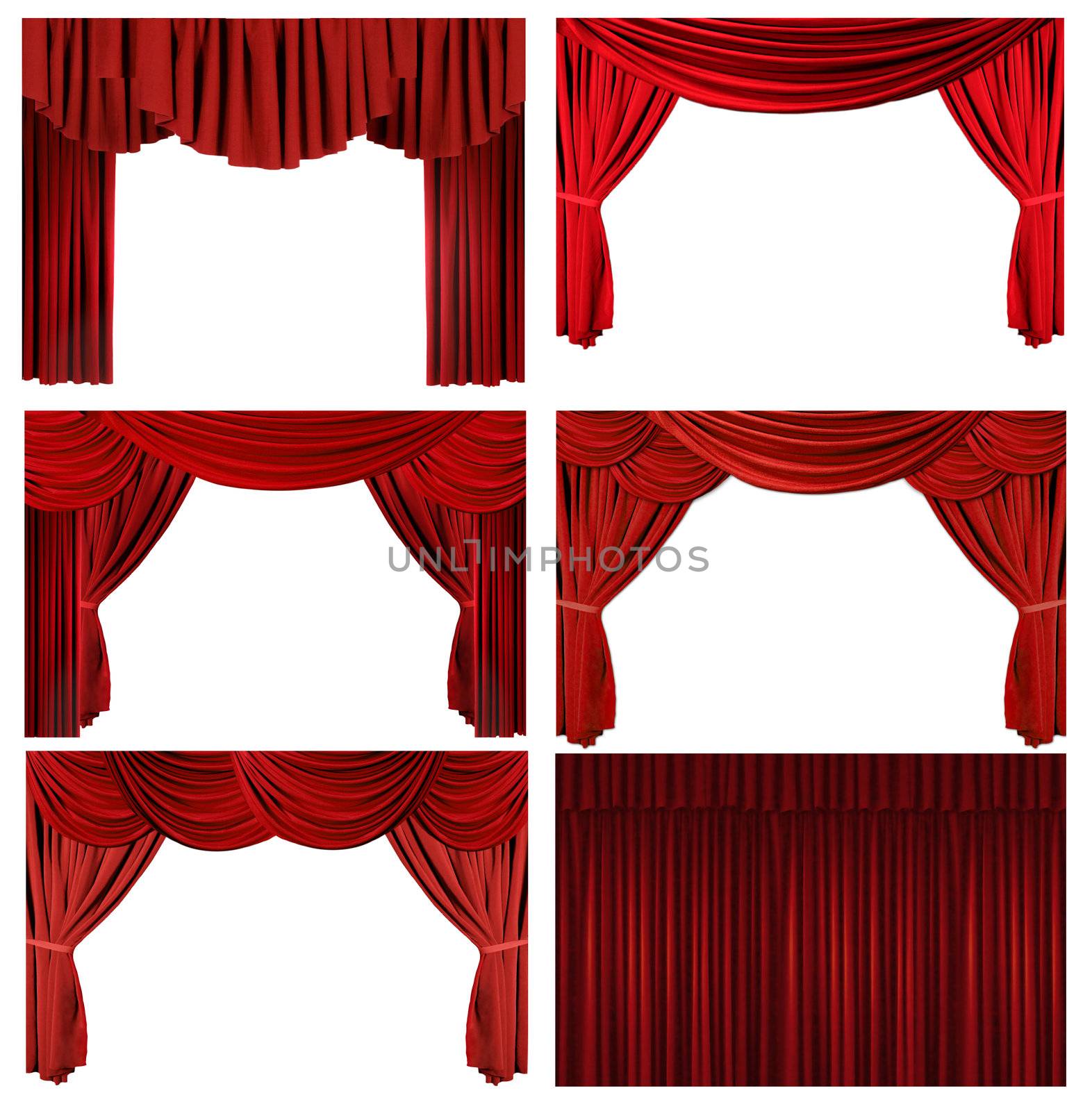 Dramatic red old fashioned elegant theater stage elements by tobkatrina