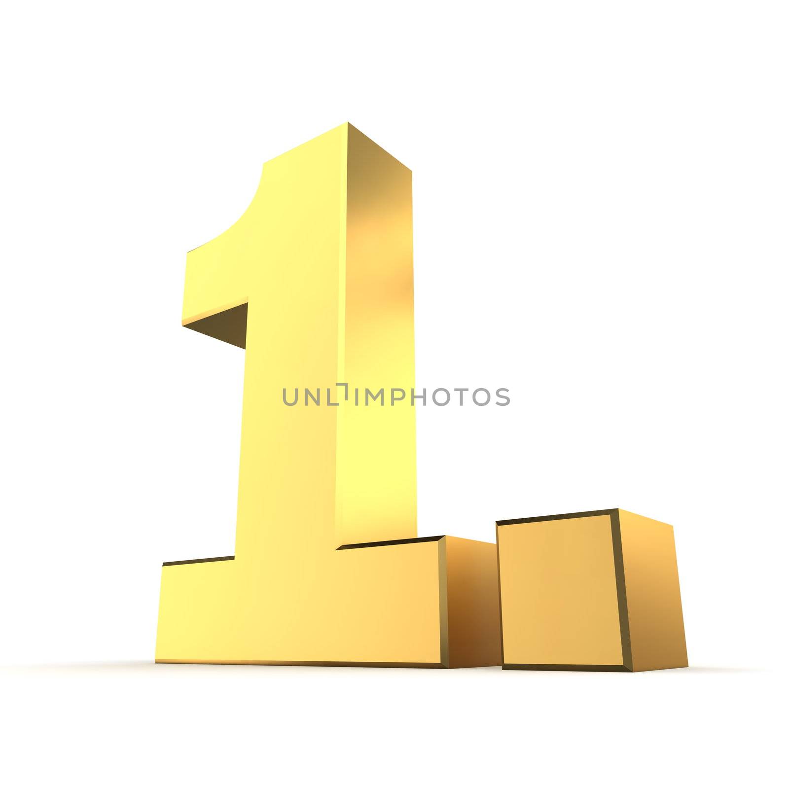 Shiny 1st with Angular Dot - Golden Metallic by PixBox