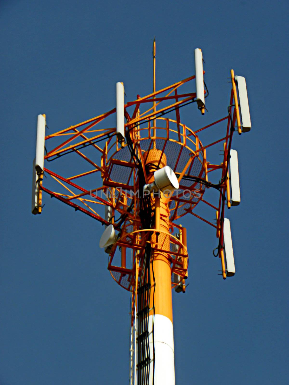 antenna tower in background sky