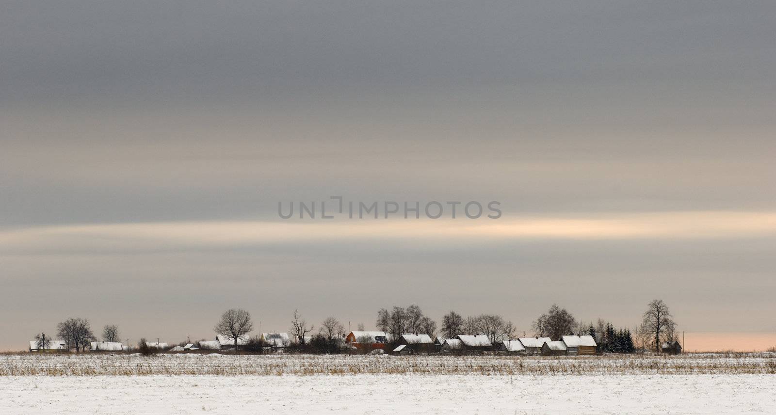 Russian winter./ Leningrad region. Snow and cold winter of 2007.