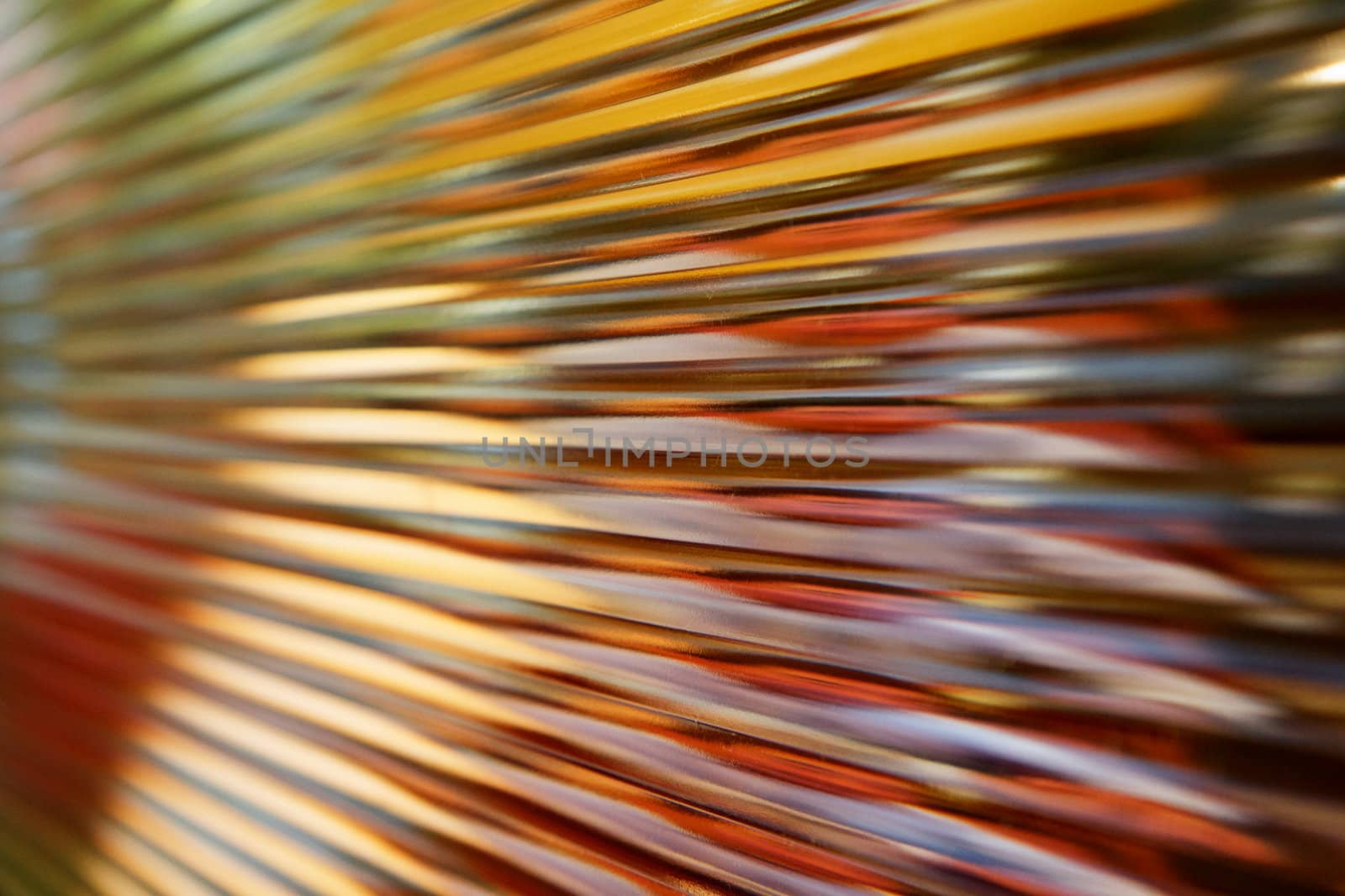 Close up image of corrugated glass window partition diminishing in perspective