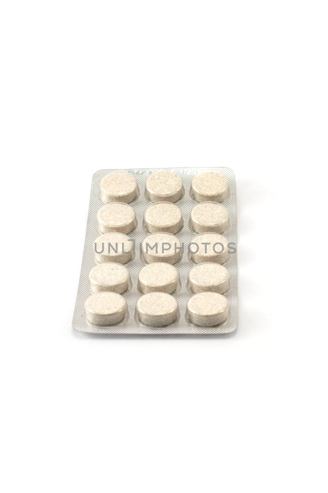 Packing the tablets, insulated on white background