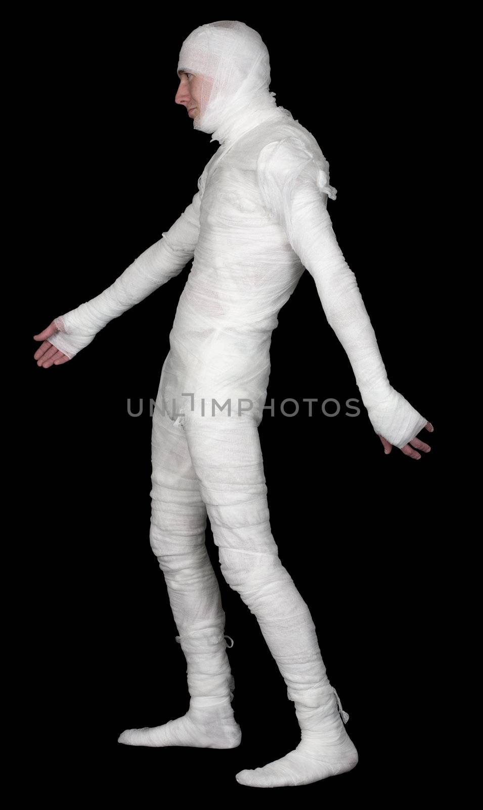 Guy in bandage on a black background by pzaxe