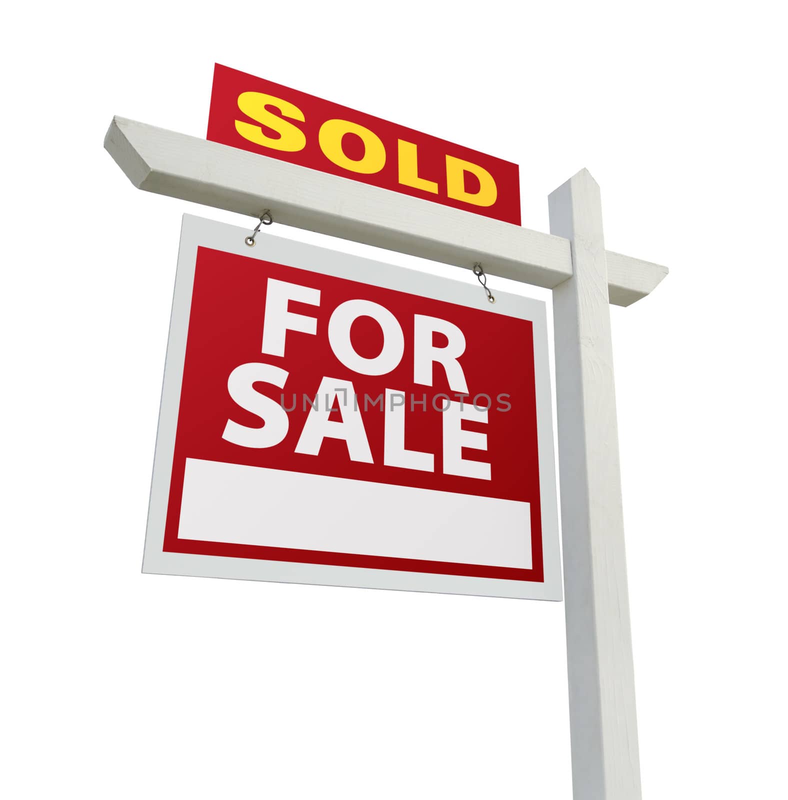 Sold Home for Sale Sign on White by Feverpitched