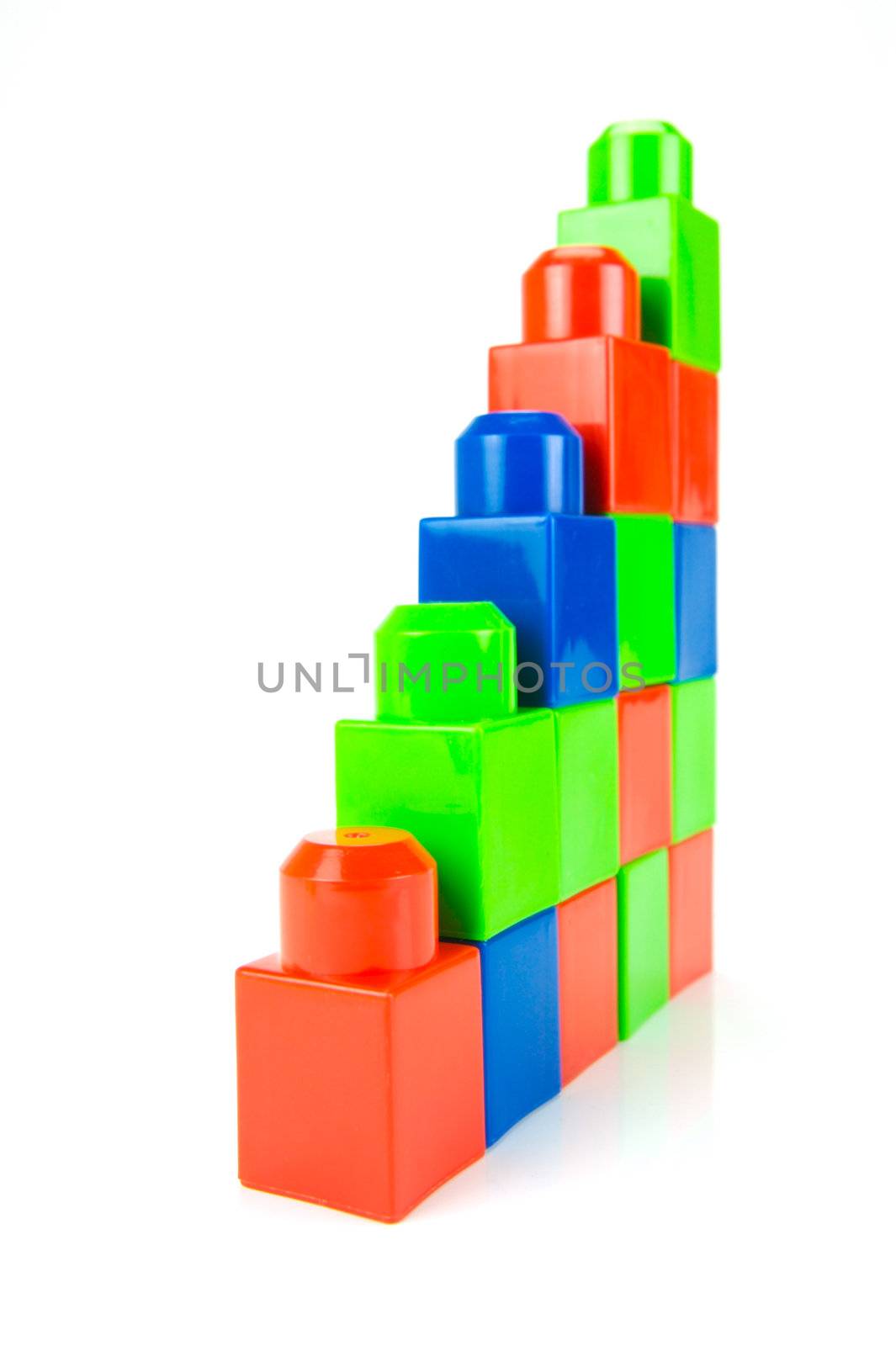 Building blocks isolated against a white background
