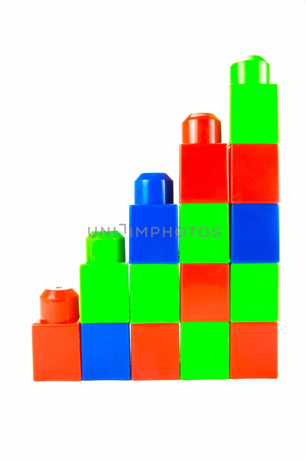 Building blocks isolated against a white background