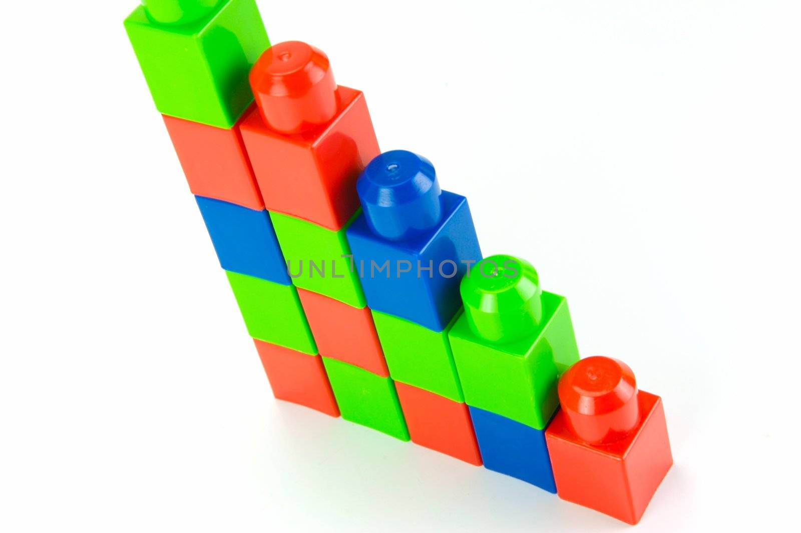 Building blocks isolated against a white background