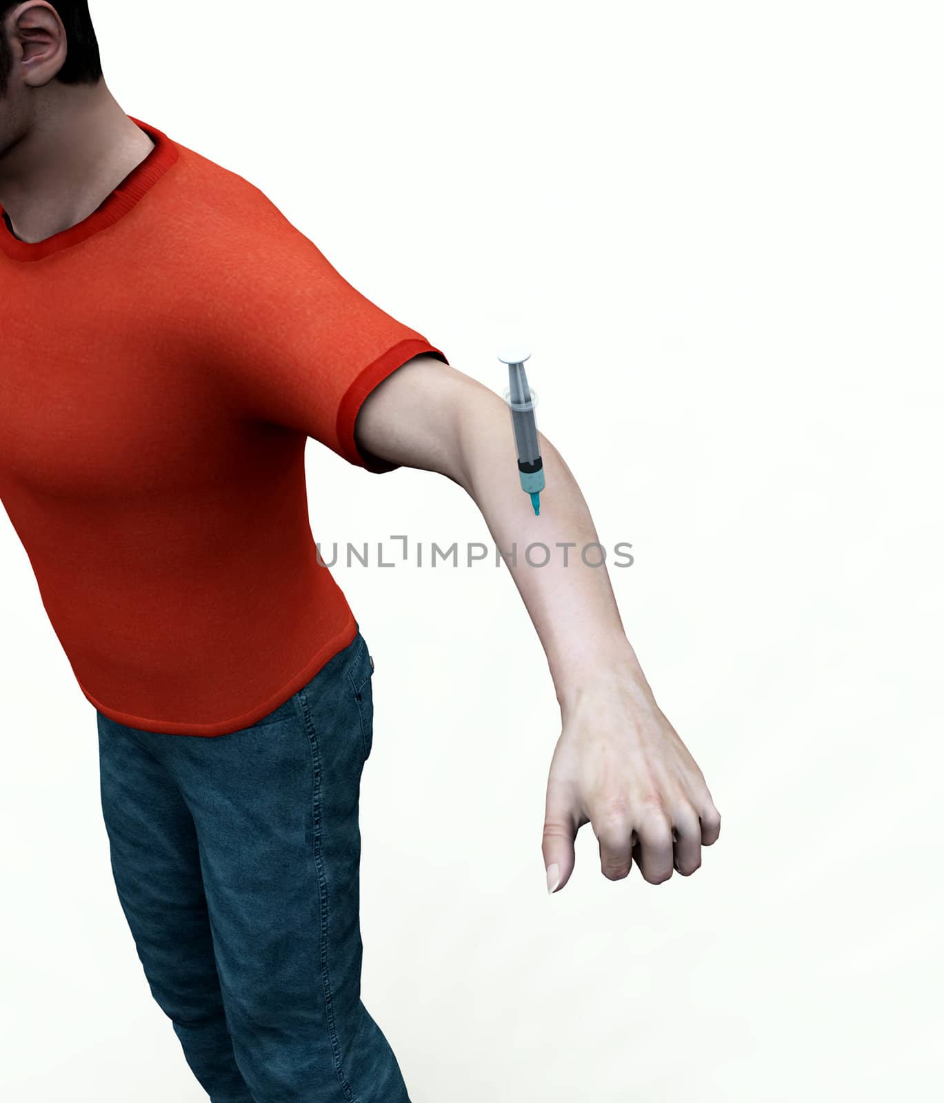 Depiction of drug addiction.