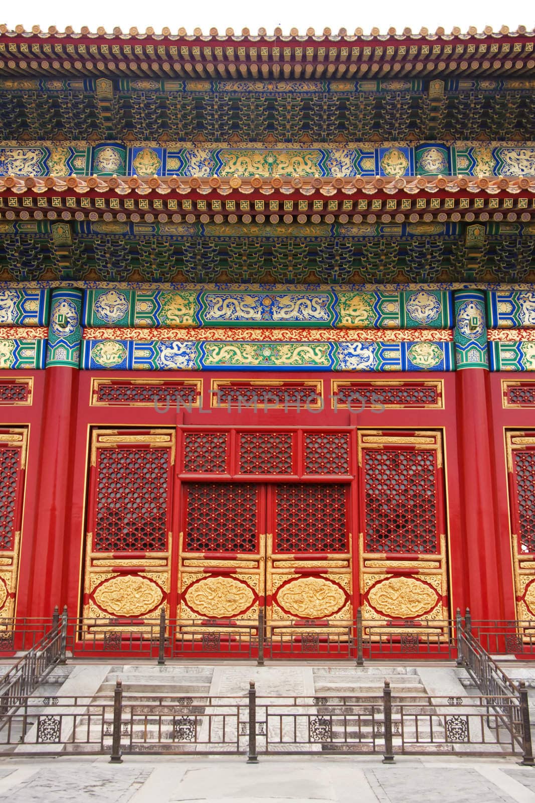 Beijing Forbidden City: entrance to one of the halls. by Claudine