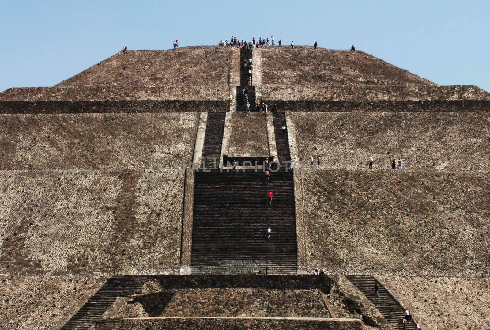 View of Pyramids in Teotihuacan in Mexico