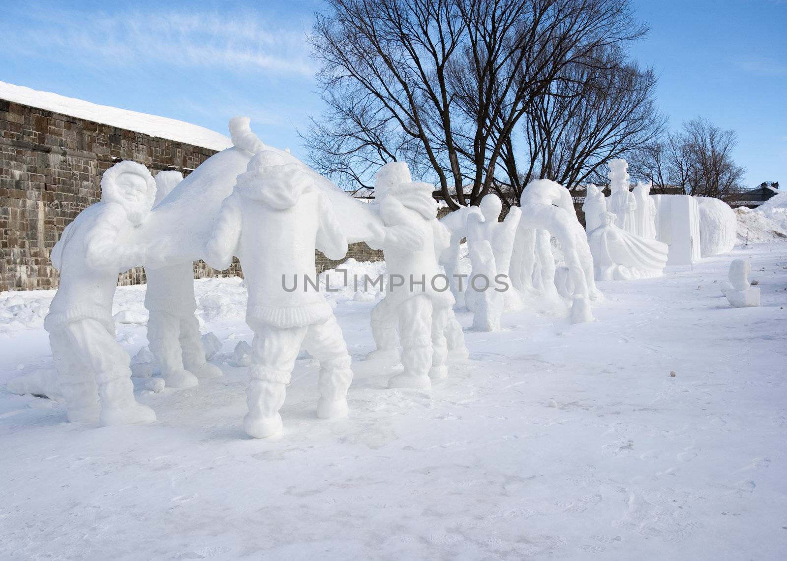 an Outside Competition of ice and snow sculptures