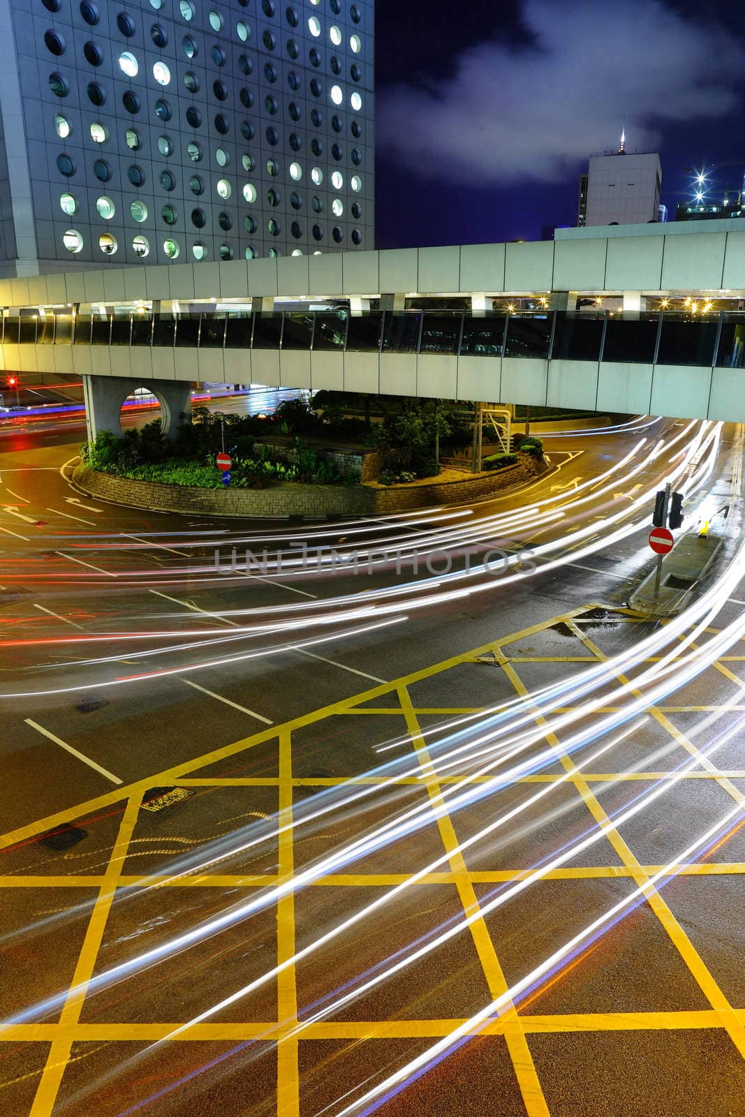 traffic in city at night