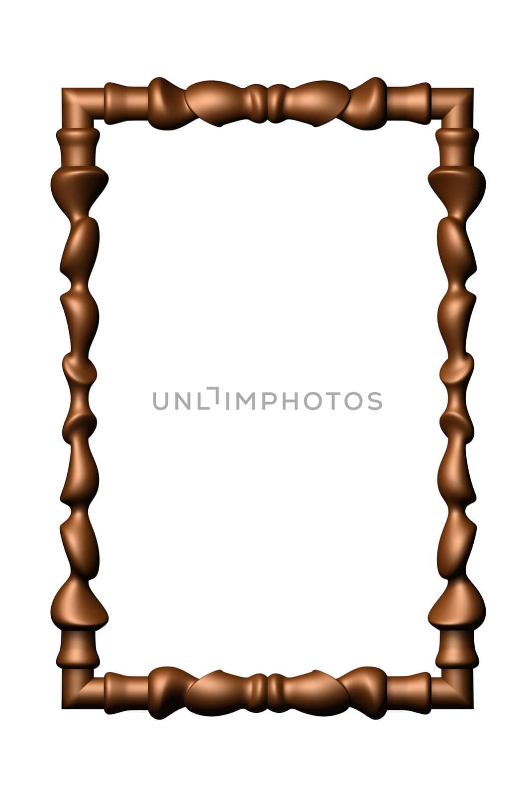 Picture frame with a decorative 3d pattern isolated over white