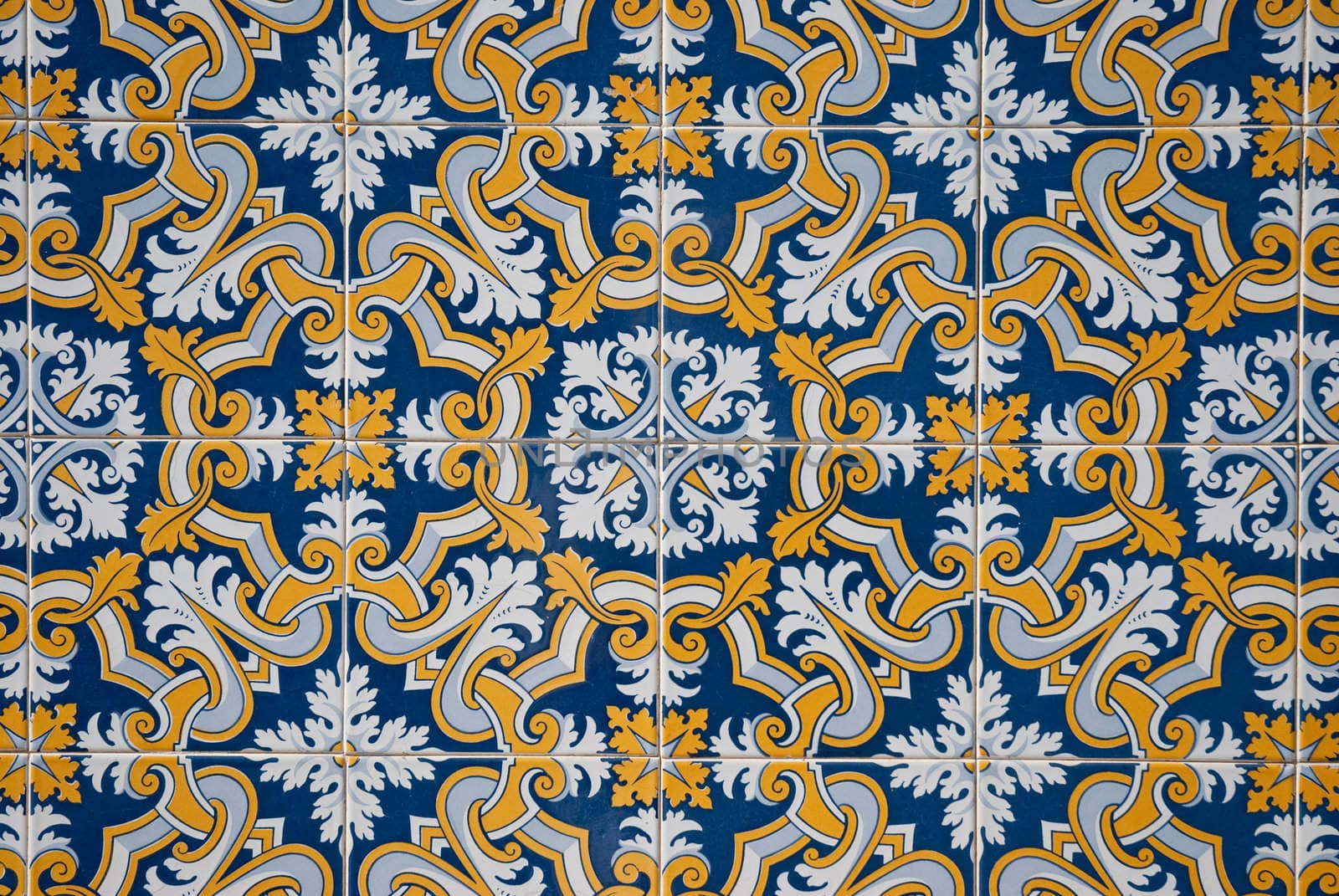 Detail of Portuguese glazed tiles.