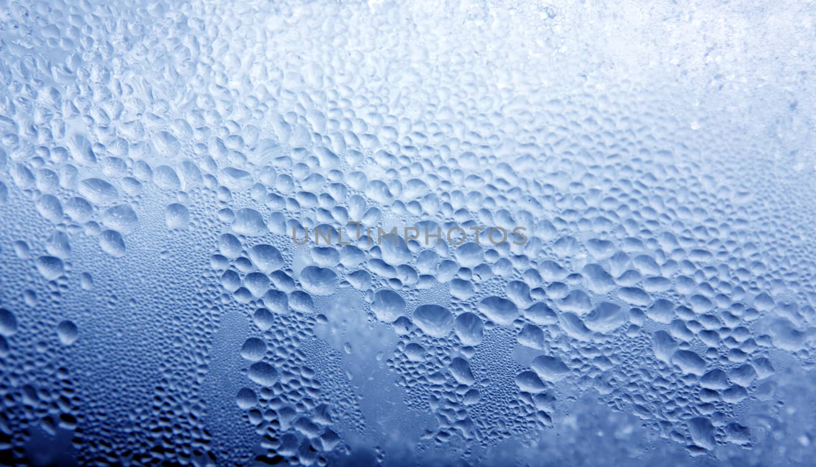 Water condensation on a piece of glass.