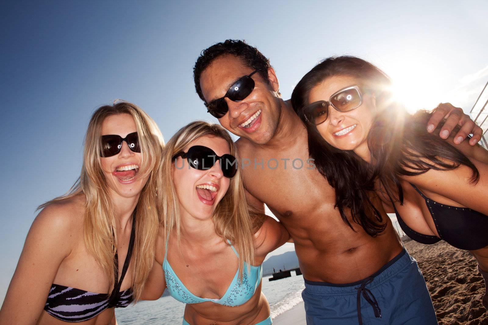 Happy Beach portrait by leaf