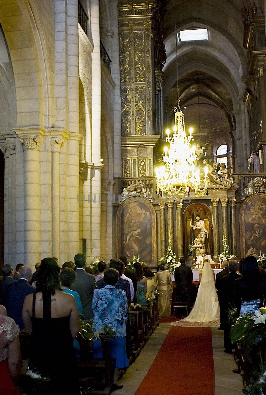 a christian catolic wedding inside a church