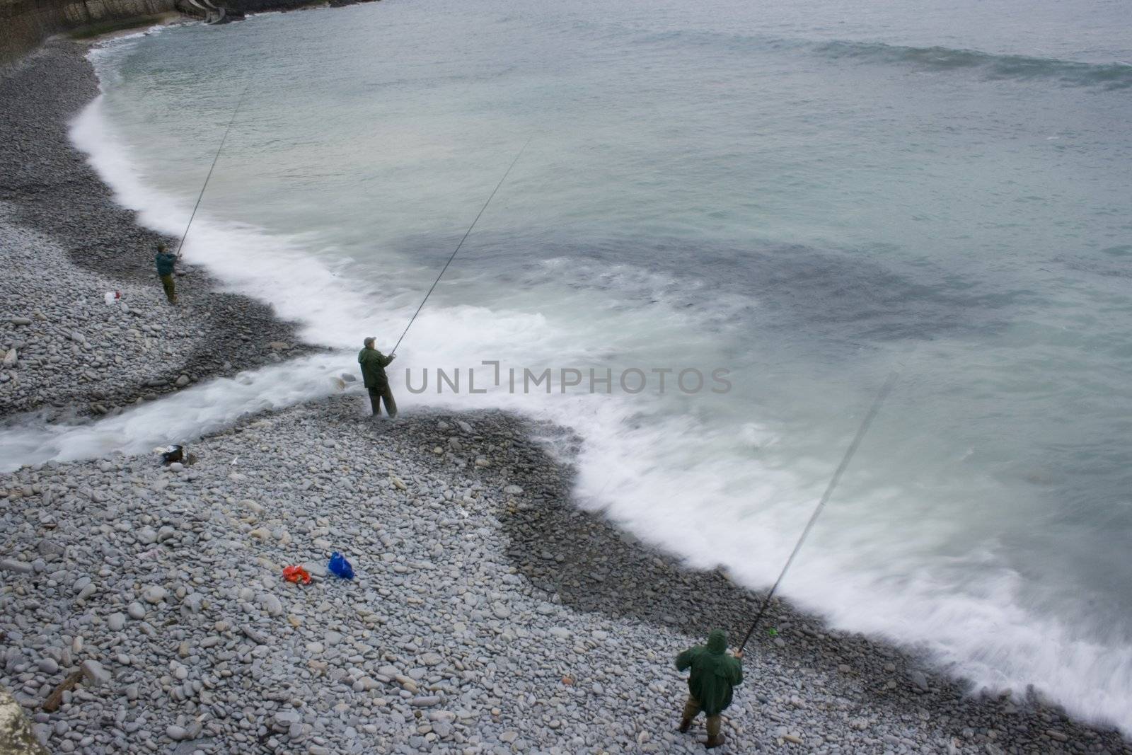 an angler fishing in the sea