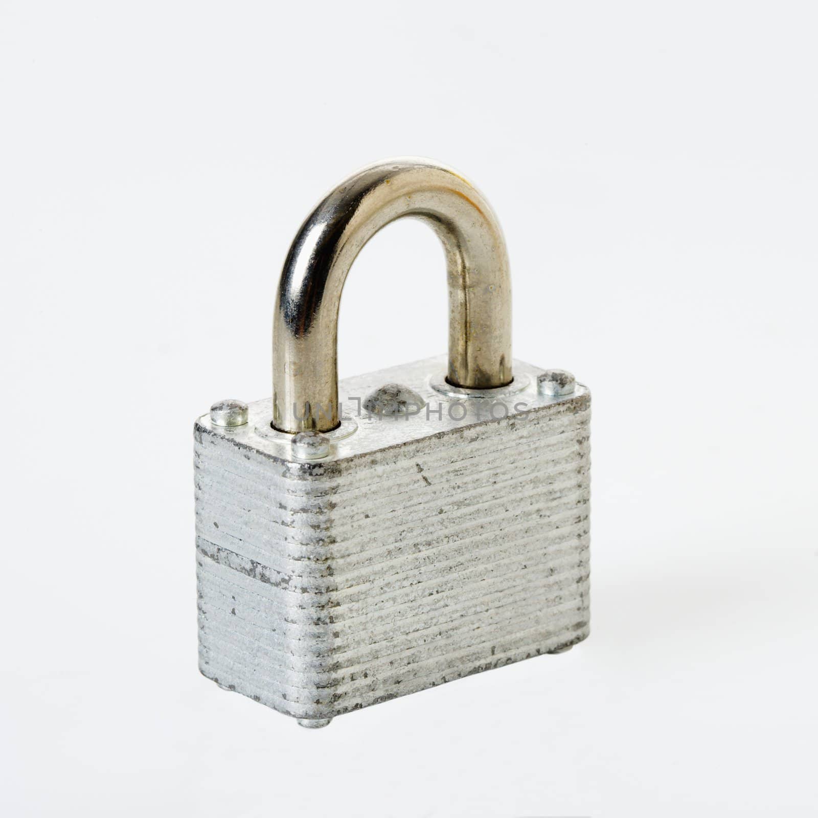 Metal locked padlock.