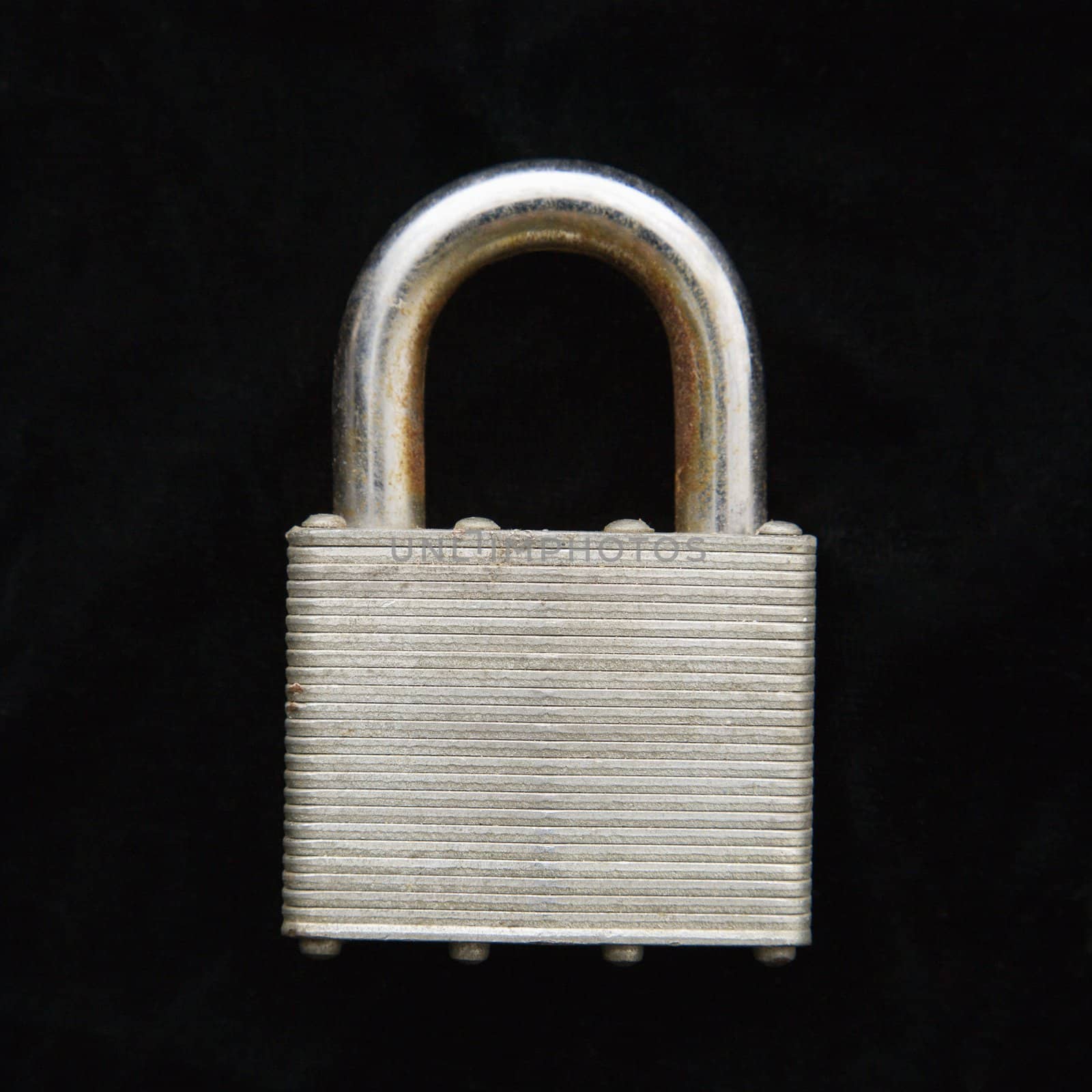 Metal locked padlock.