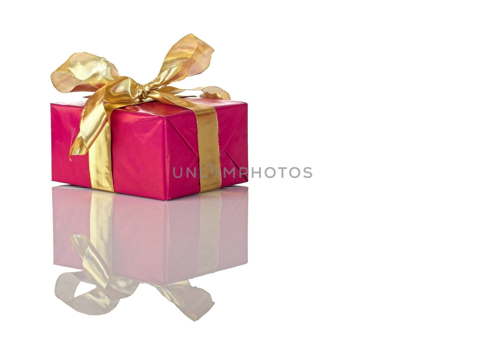 Christmas season! Beautiful gift boxes with reflection