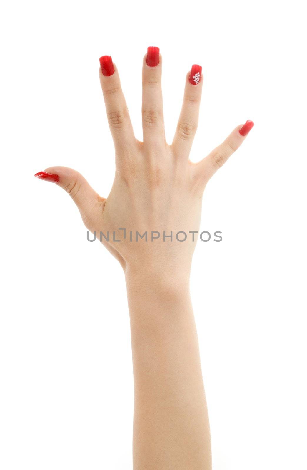 hand with red nails by dolgachov