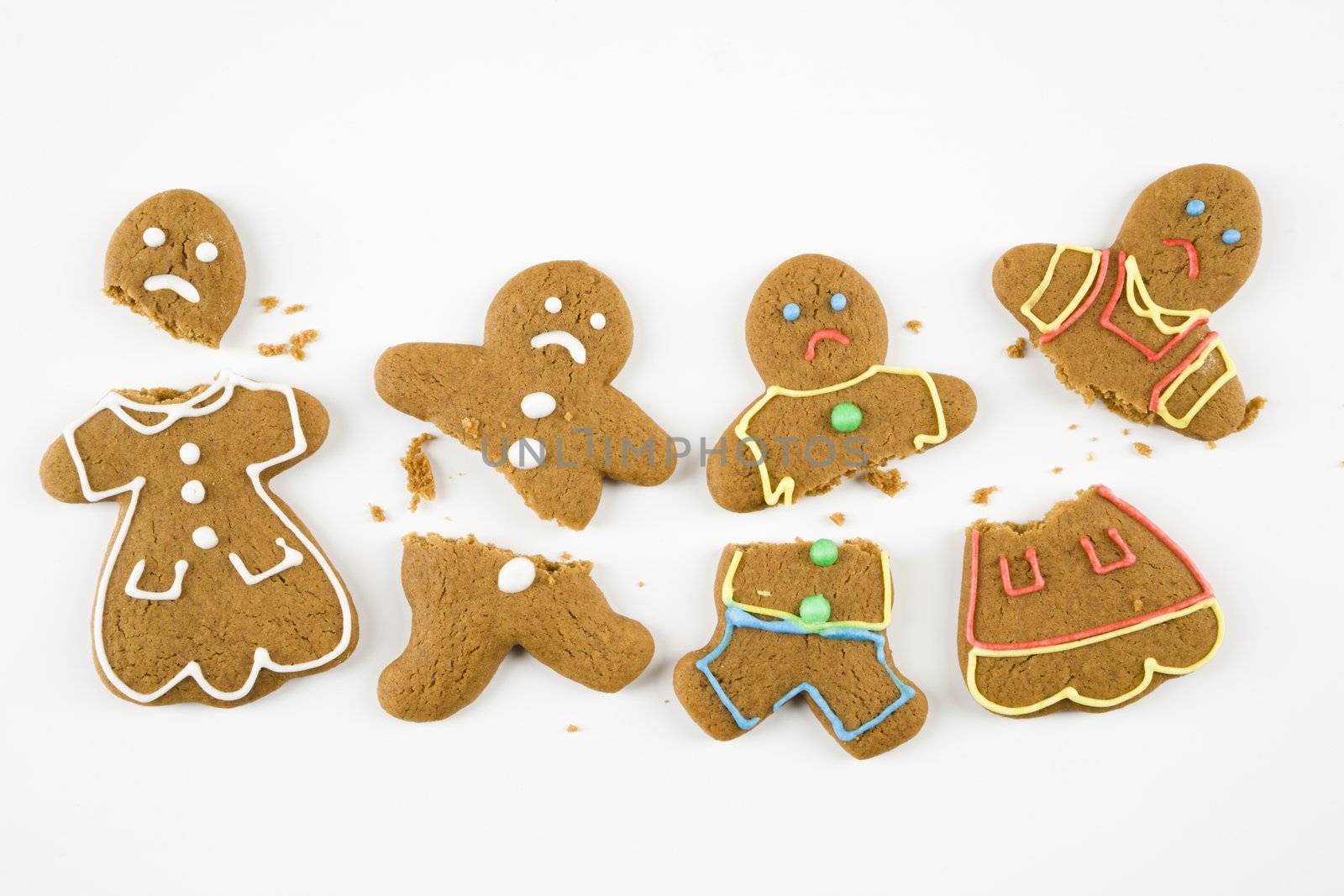 Broken gingerbread cookies. by iofoto