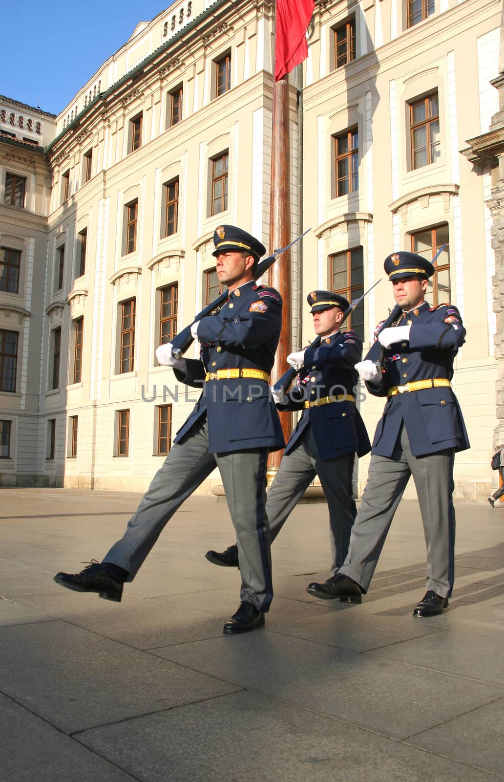 Chaning of the Guard ceremony at the Royal Palace in Prague