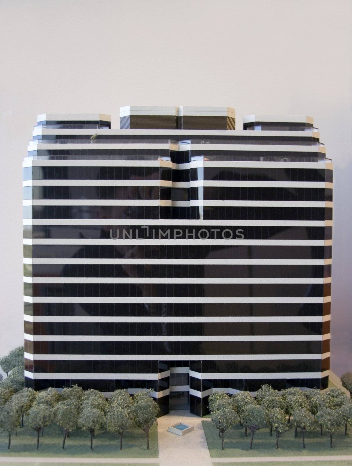 A model of a modern office building