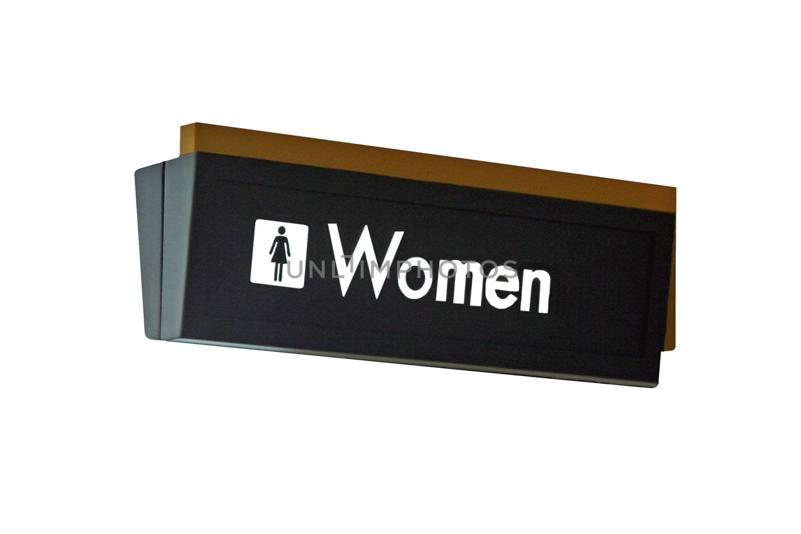 A isolation of a nice womens restroom sign