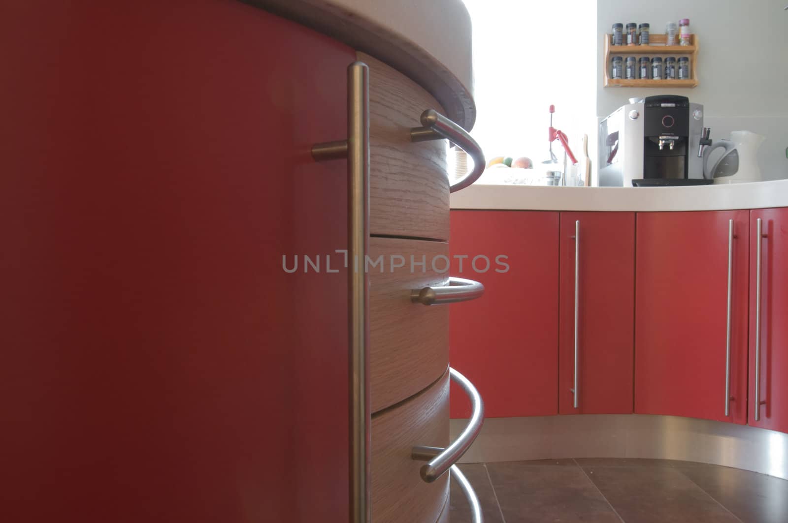 Red modern kitchen. by anytka