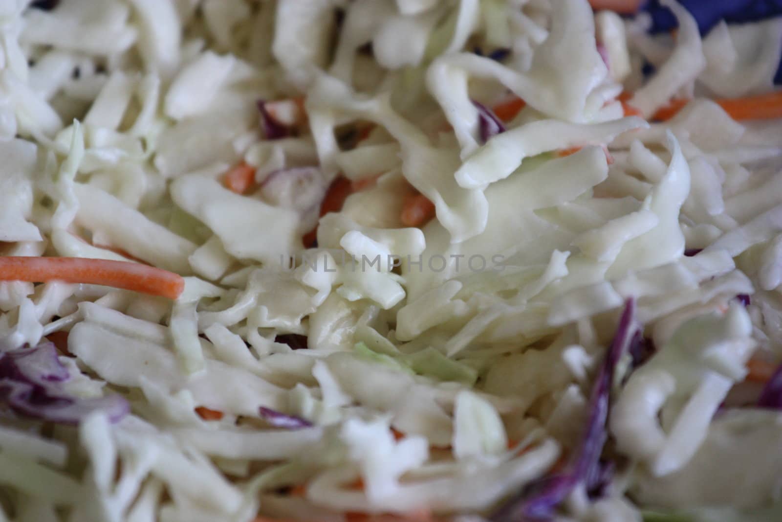 Close up of a fresh Coleslaw.