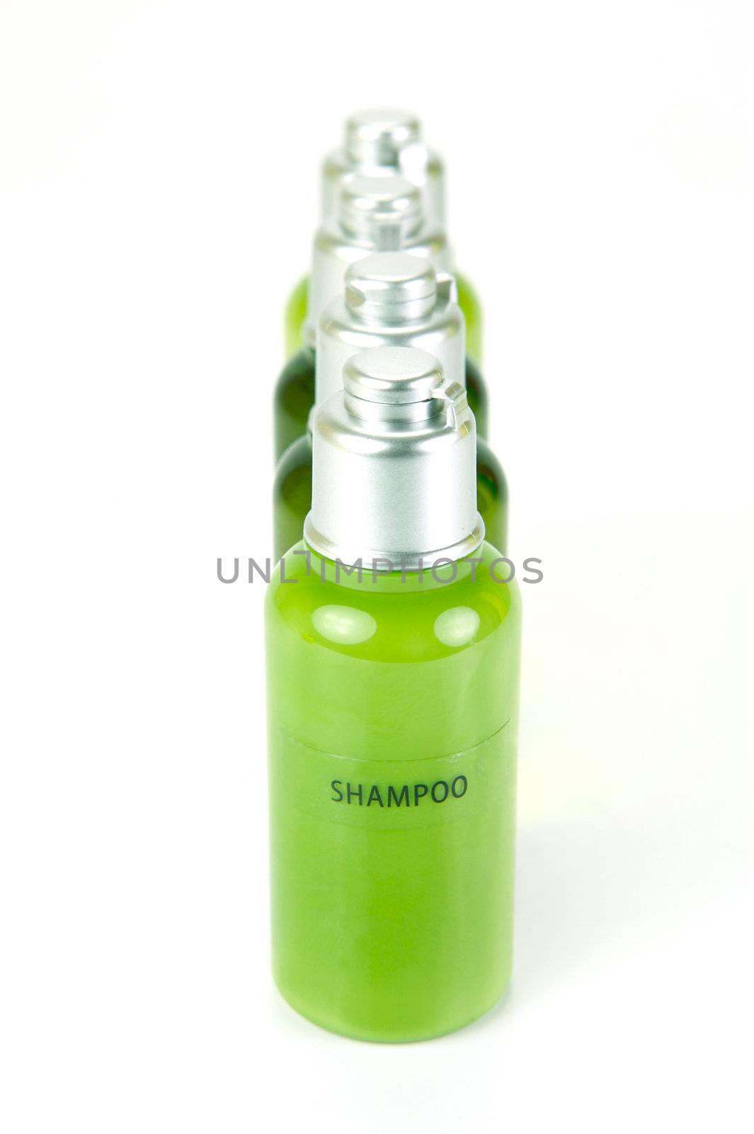 Hair and body products isolated against a white background