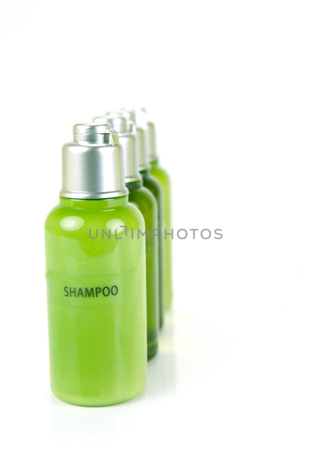 Hair and body products isolated against a white background