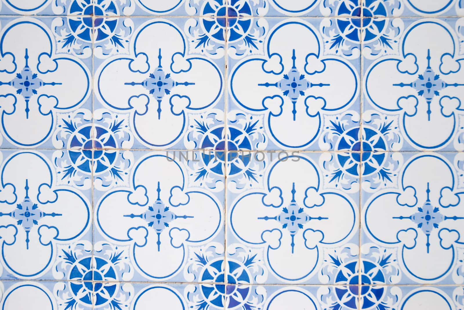 Detail of Portuguese glazed tiles.