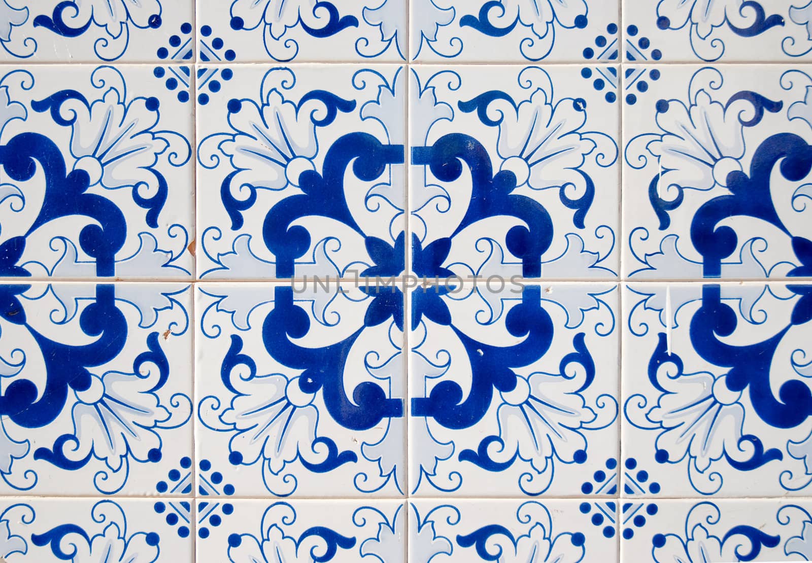Detail of Portuguese glazed tiles.