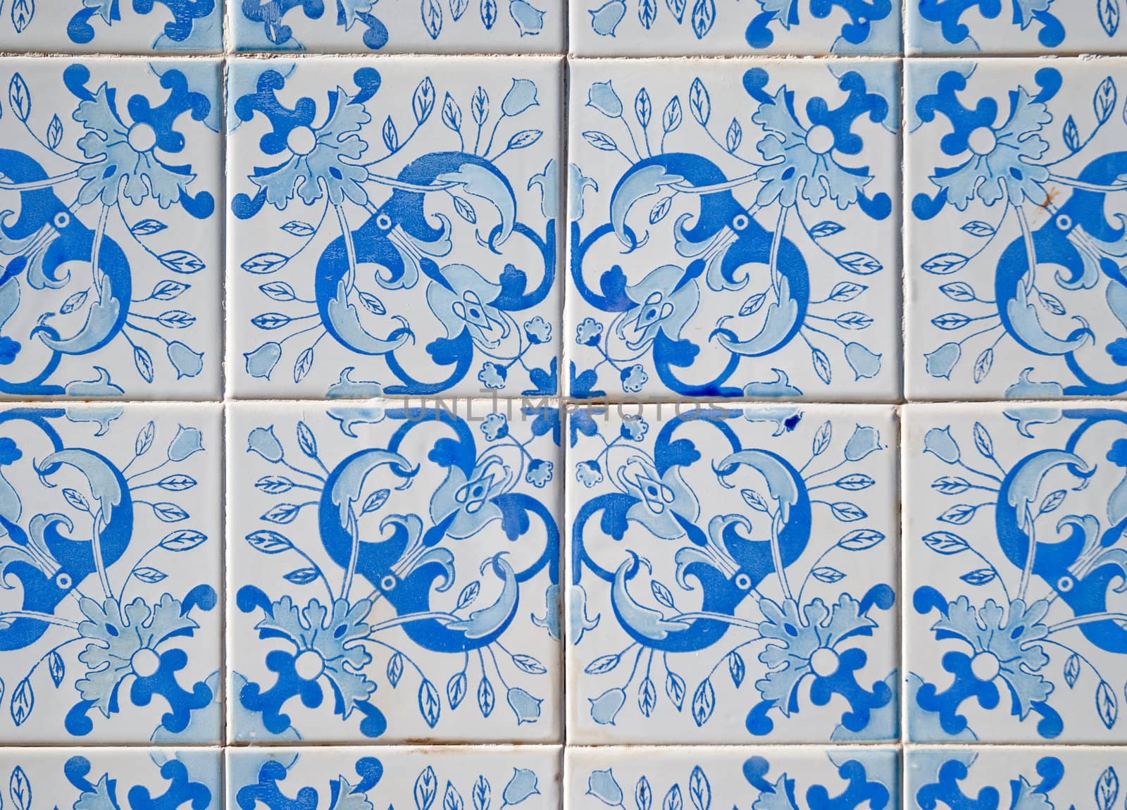 Detail of Portuguese glazed tiles.