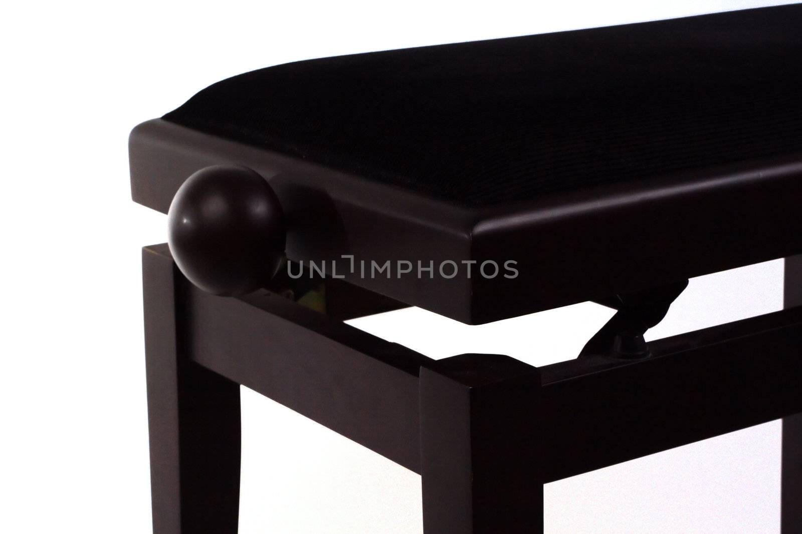Piano stool detail isolated over white