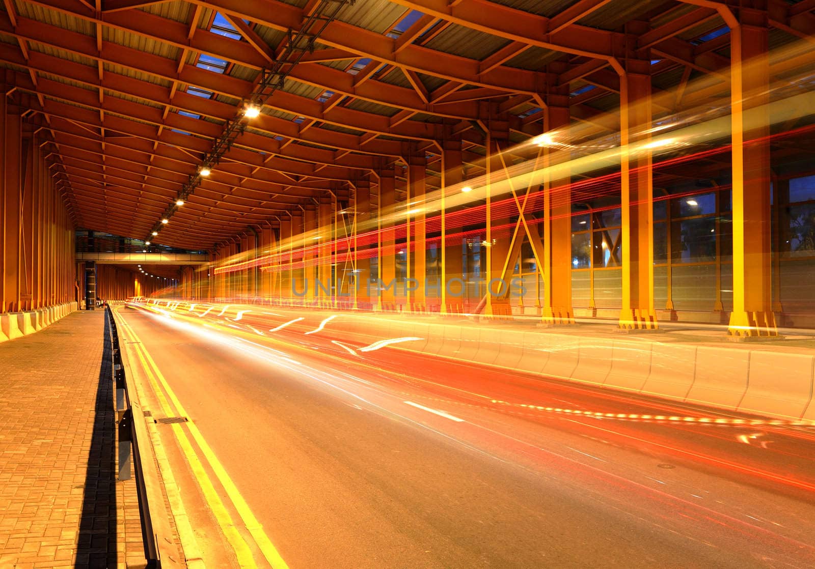 traffic in city at night