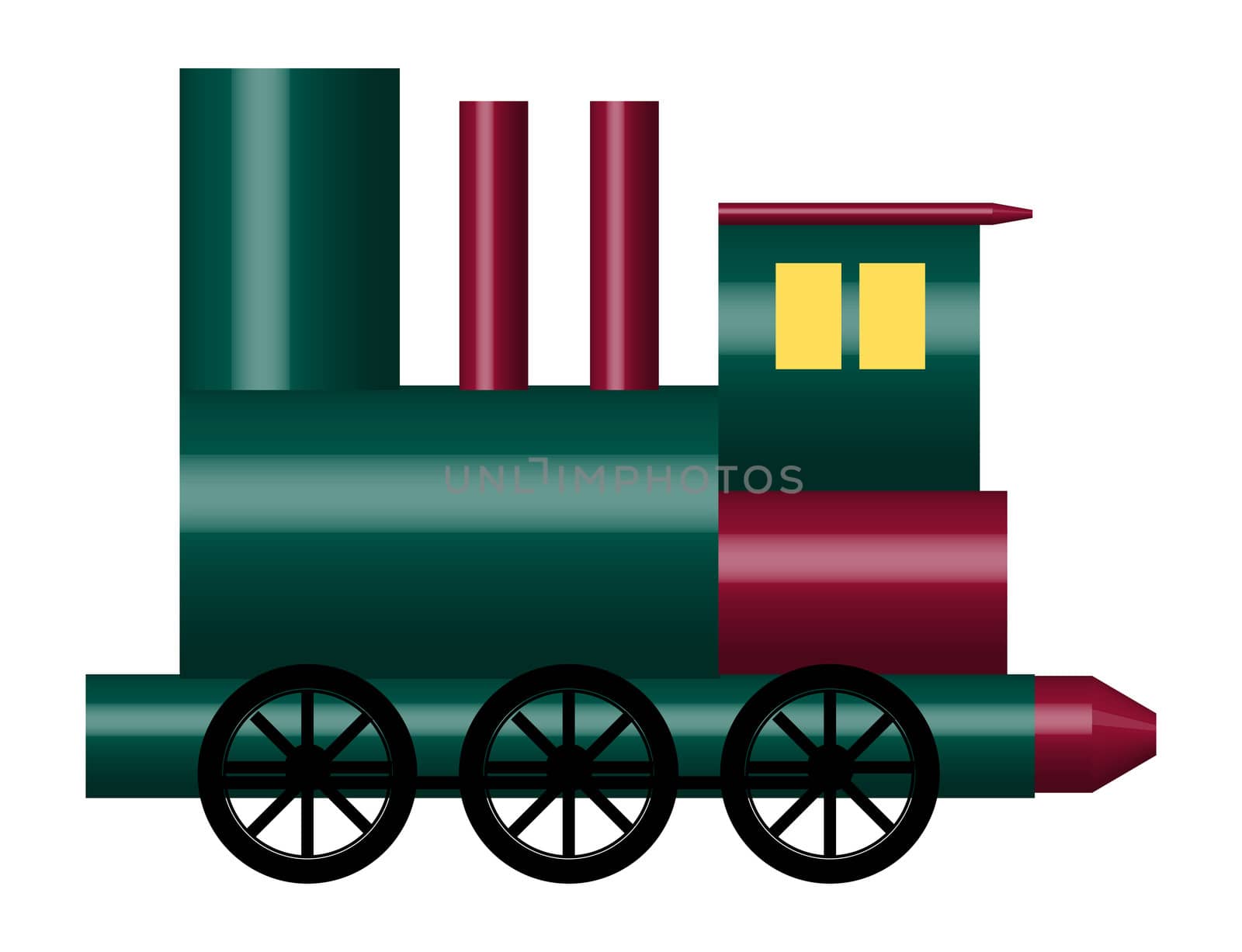 illustration of of shiny toy train on white