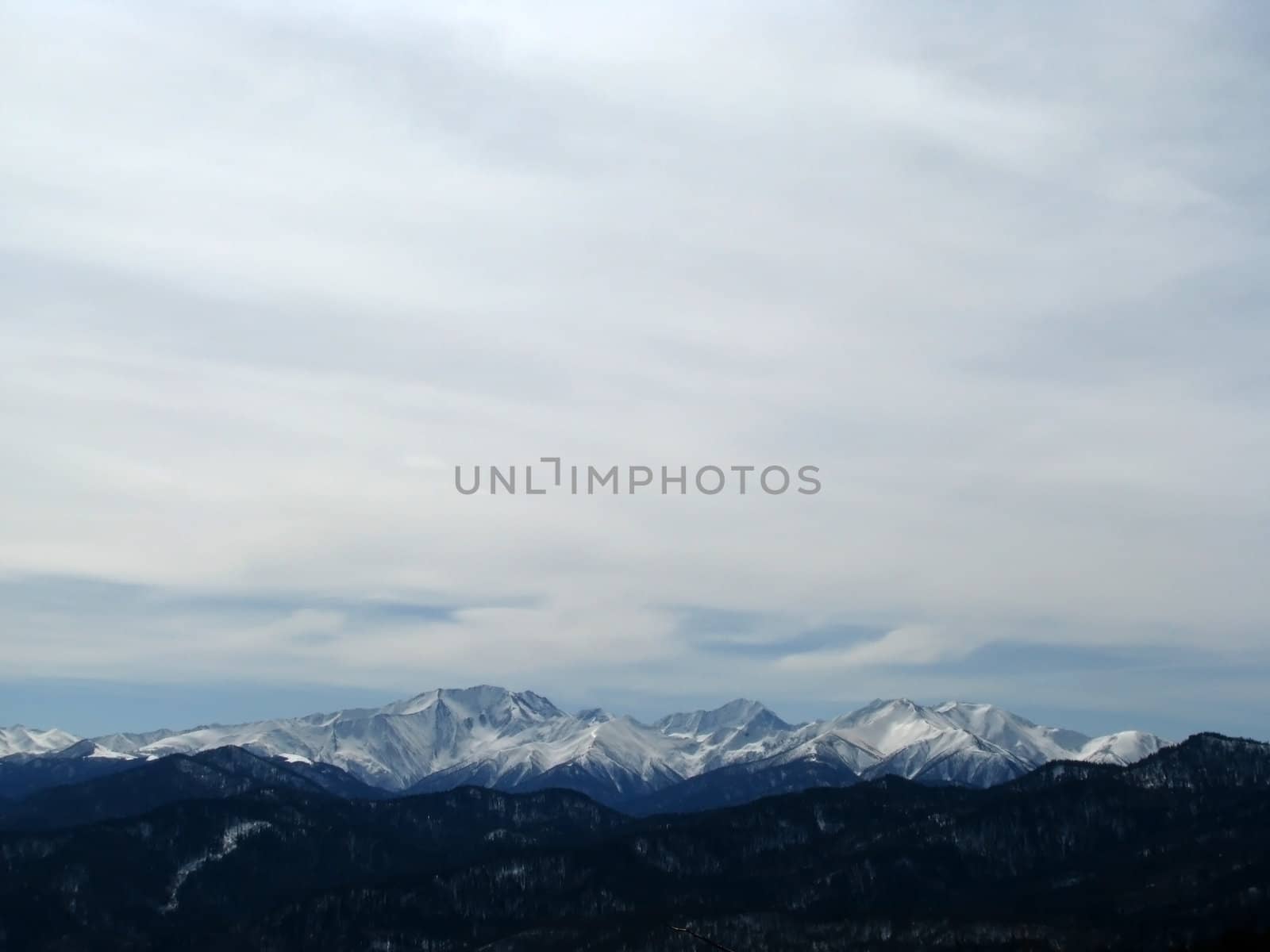 High mountains; snow peaks; caucasus; the Main Caucasian ridge