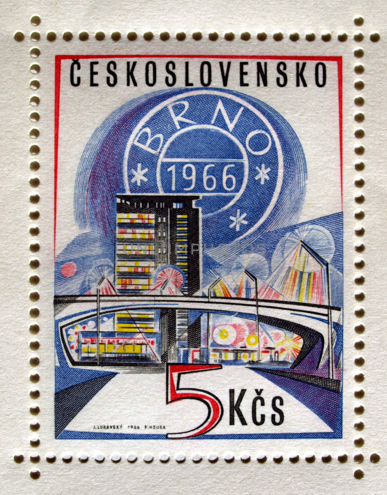 Detail of Czech Republic mail postage stamp