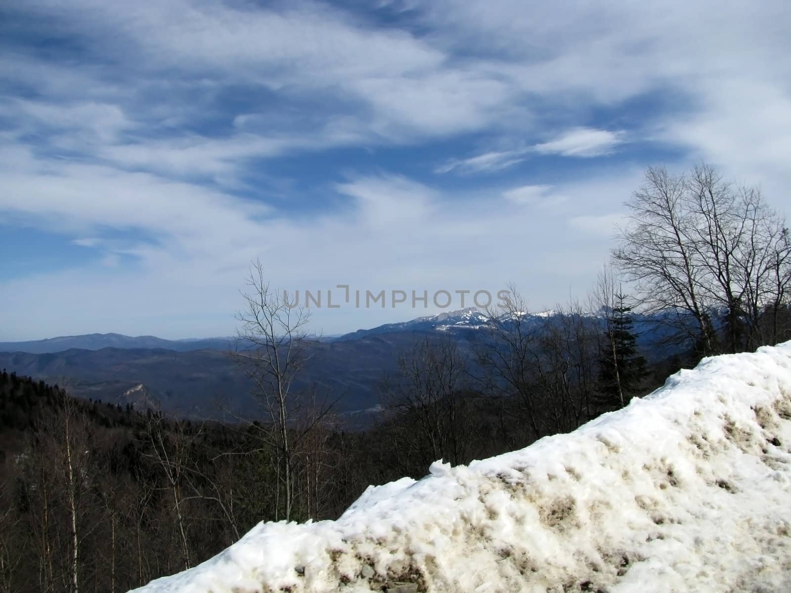 High mountains; snow peaks; caucasus; the Main Caucasian ridge