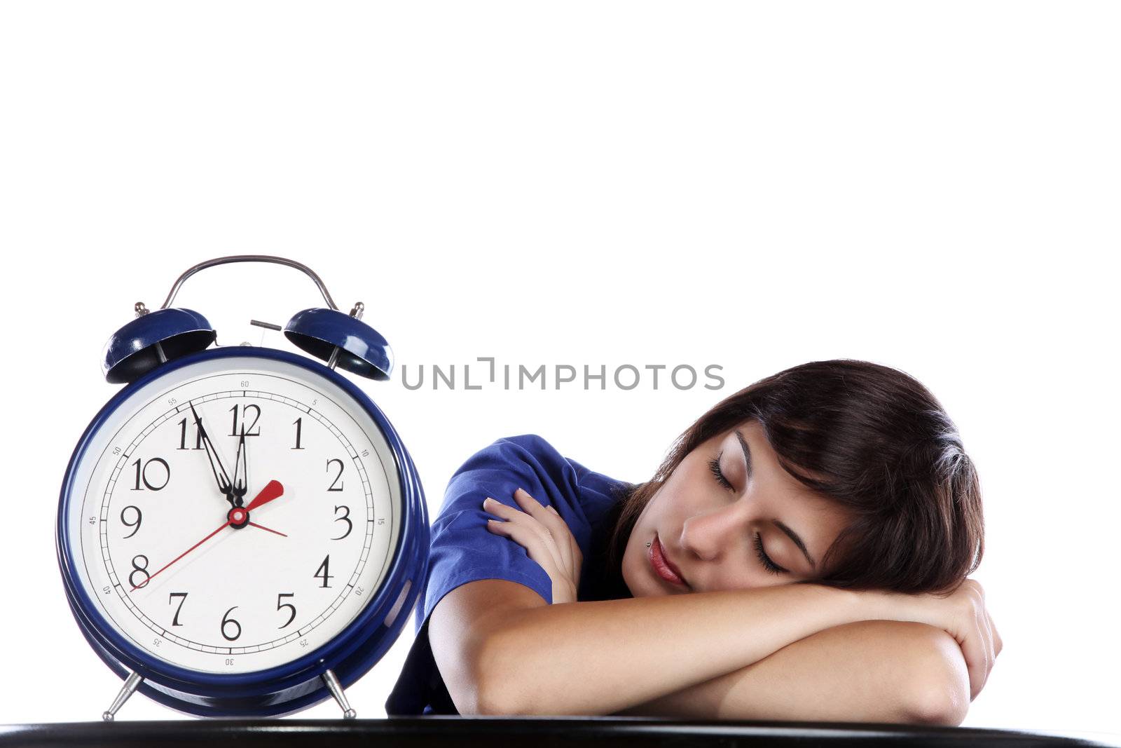 Conceptual Photo Of A Pretty Woman Sleeping Over Time