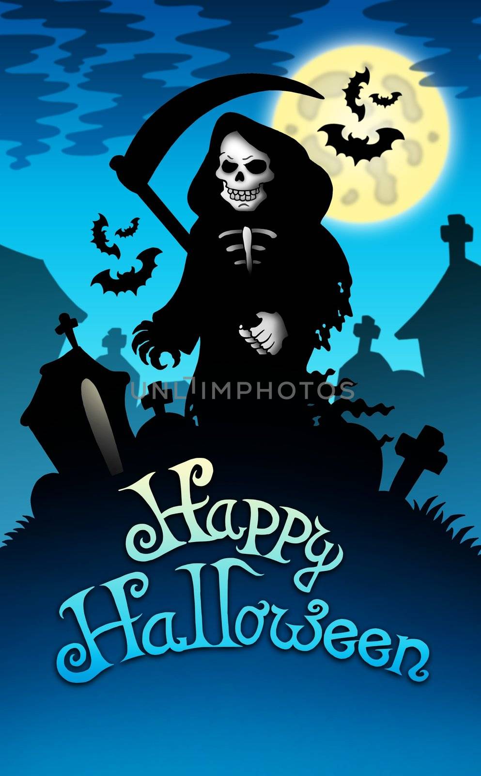 Halloween image with grim reaper by clairev