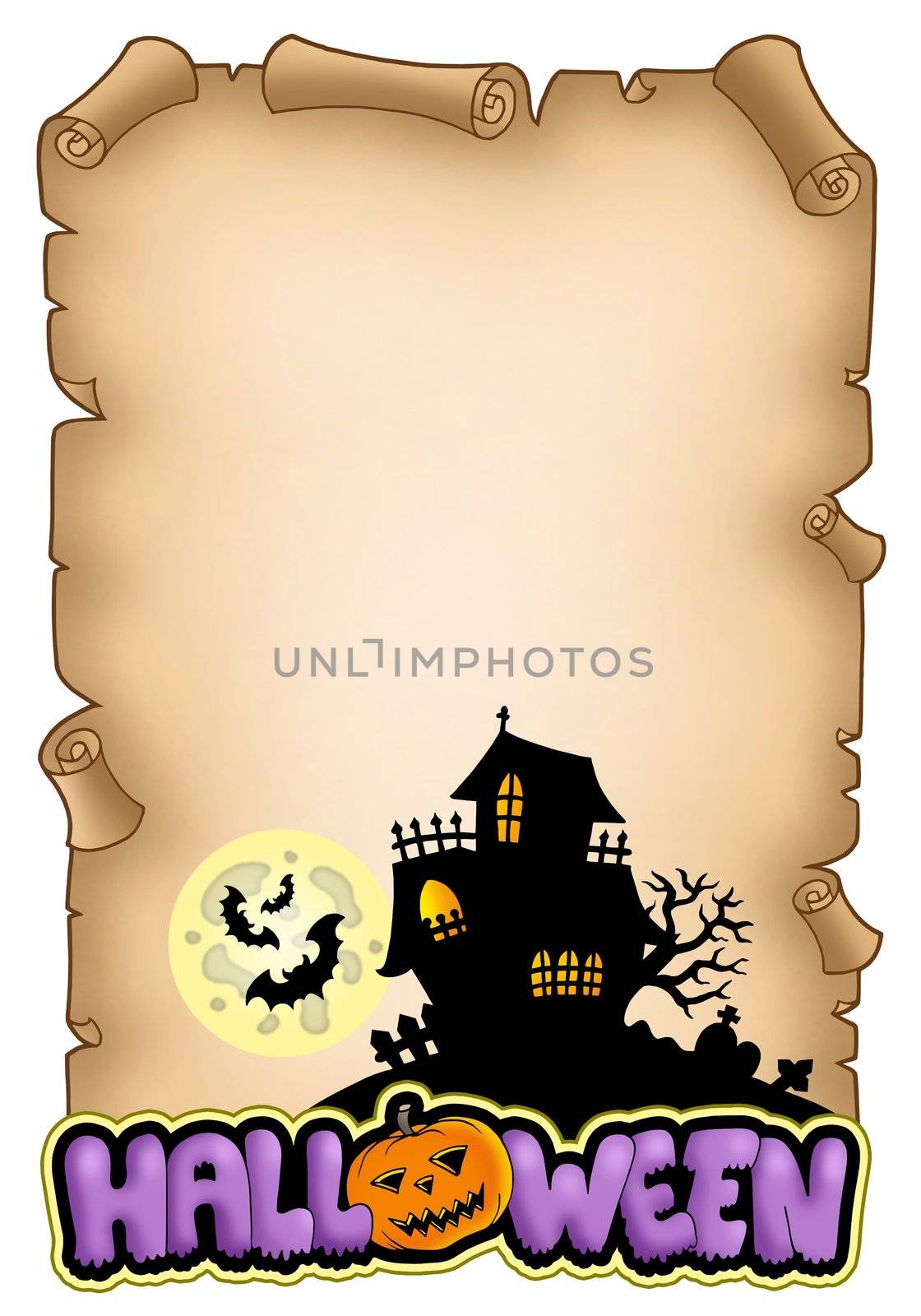 Parchment with Halloween theme 2 by clairev