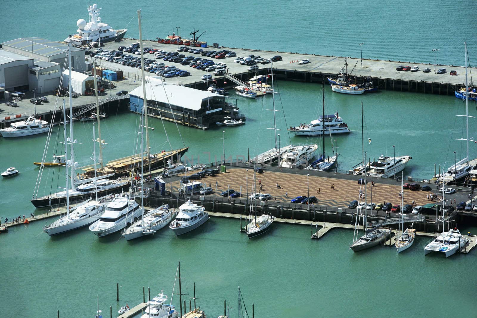 Yachts at Auckland harbour. New Zealand