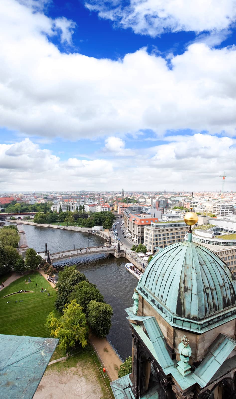 aerial view of central Berlin from the top of Berliner Dom
