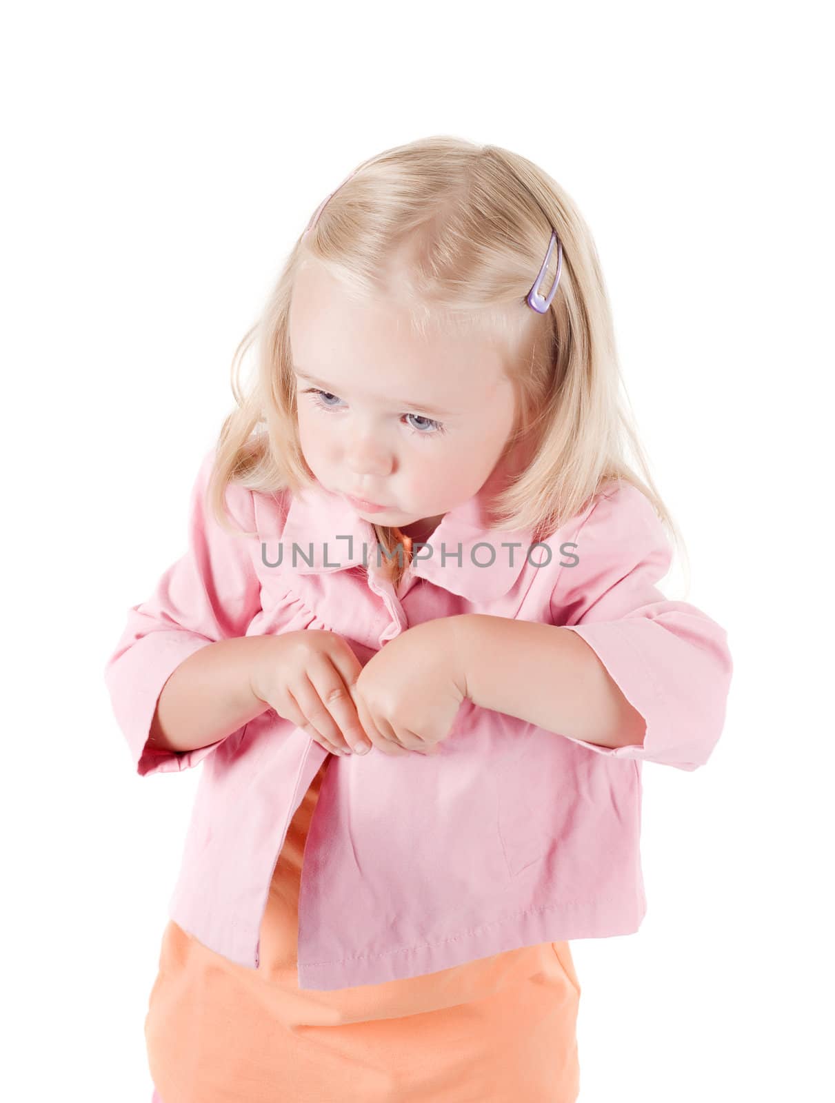 Shot of little girl in studio isolated on white