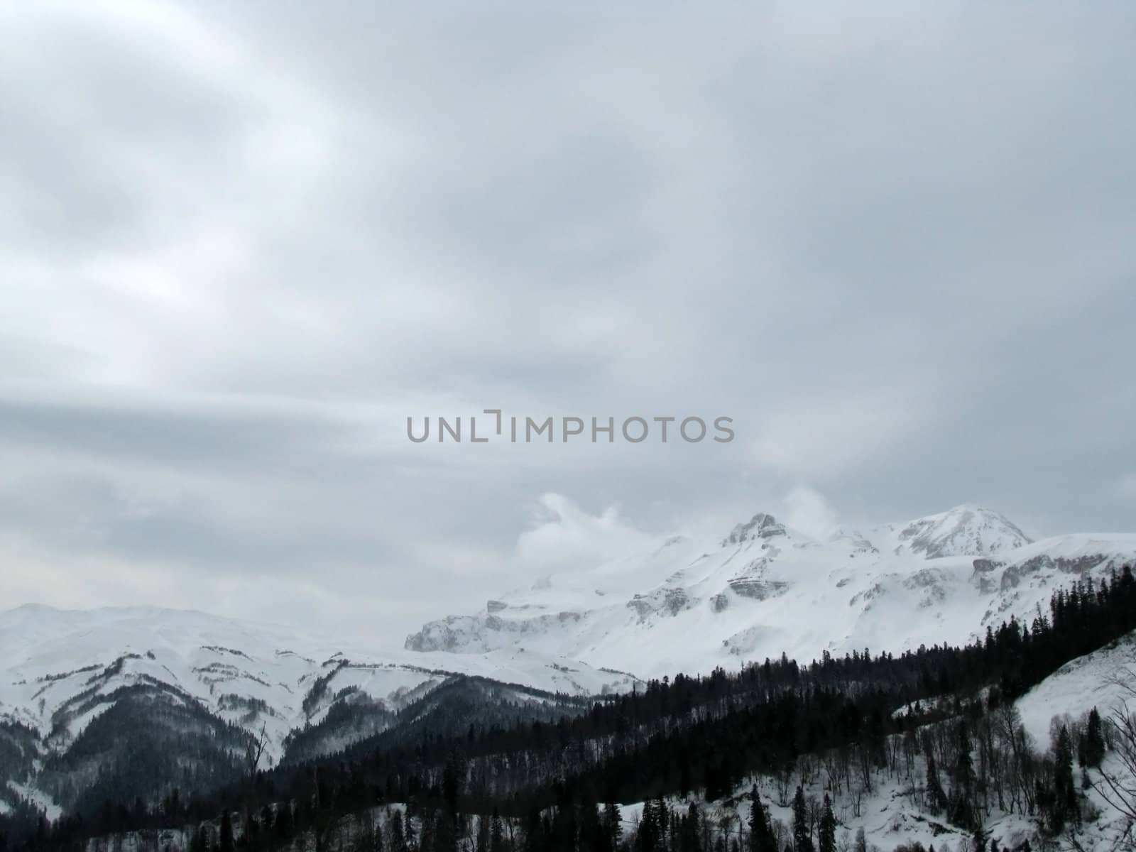 mountains; the main Caucasian ridge
